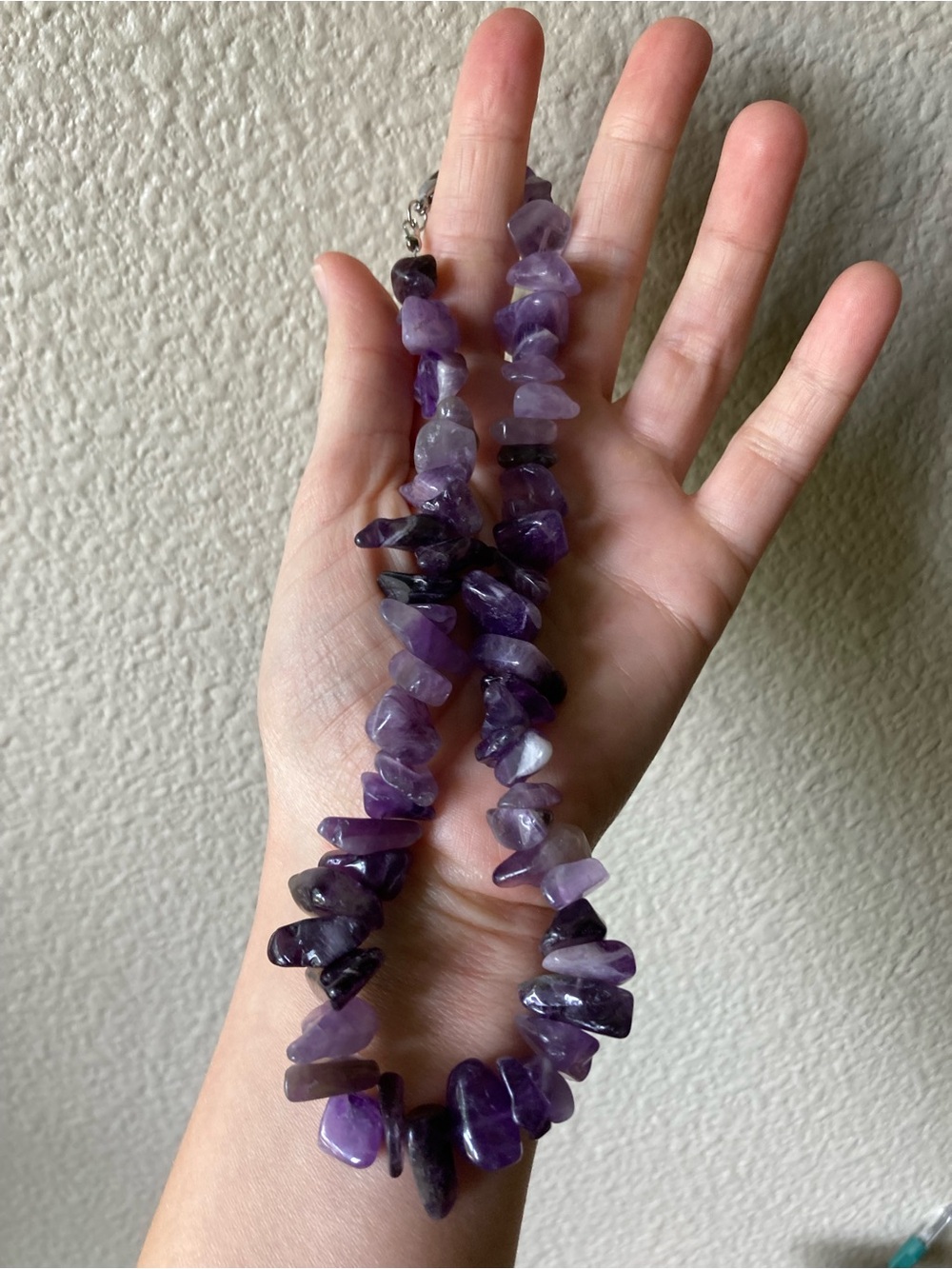 Handmade Purple Amethyst Chip Necklace - Picture 3 of 6